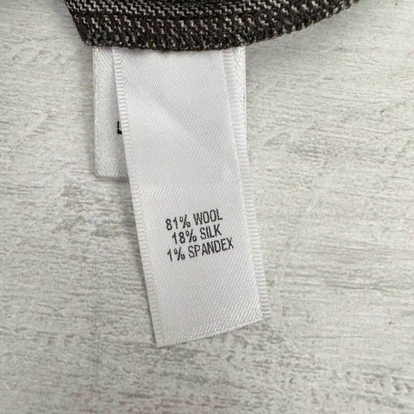 St. John Dress Pants Women Size 14 Waist 34 Tan Brown Wool Silk Blend Wide Leg - Picture 8 of 14